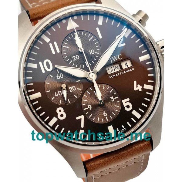 UK High Quality Replica IWC Pilots IW377714 - 40.5 MM Watches With Brown Dials For Sale