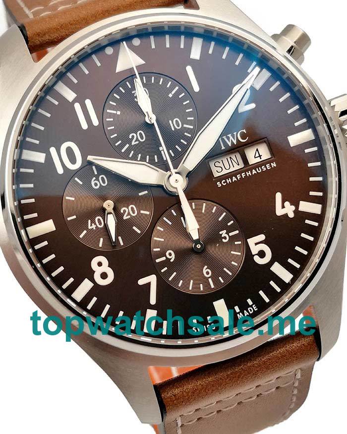 UK High Quality Replica IWC Pilots IW377714 - 40.5 MM Watches With Brown Dials For Sale