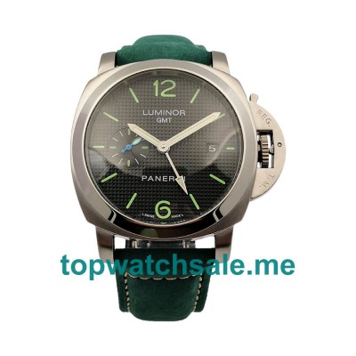 UK Luxury 43 MM Replica Panerai Luminor GMT PAM00535 With Black Dials Steel Cases Online