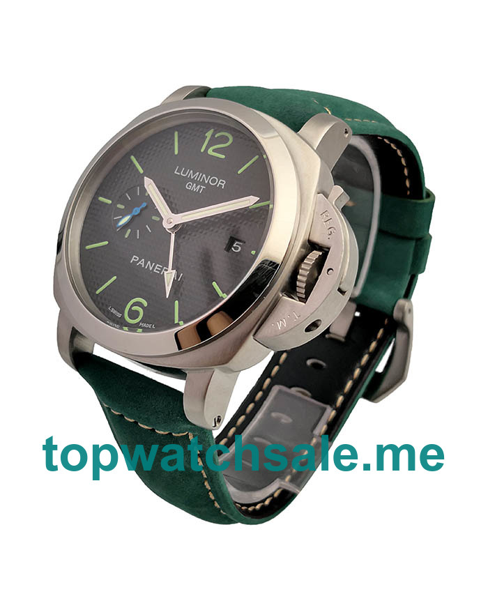 UK Luxury 43 MM Replica Panerai Luminor GMT PAM00535 With Black Dials Steel Cases Online