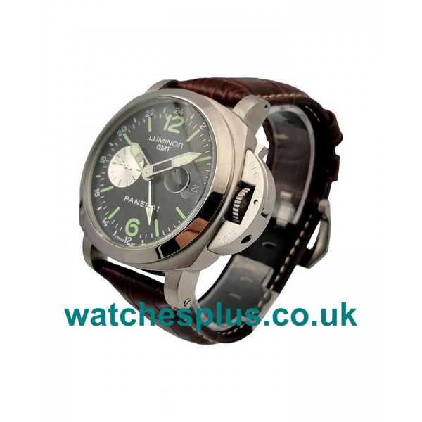 UK Swiss Made Replica Panerai Luminor GMT PAM00088 With Black Dials And Steel Cases For Men