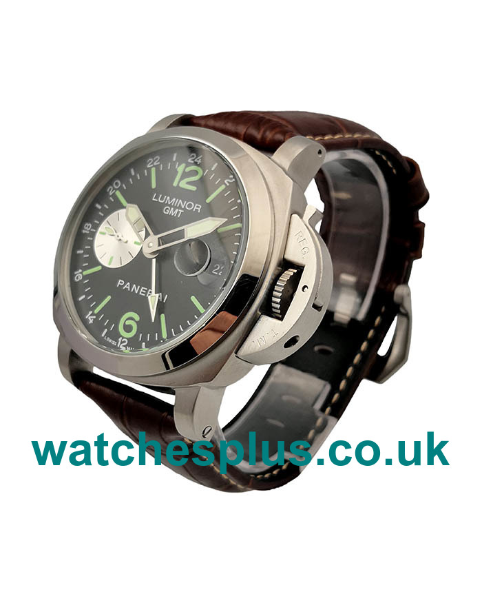 UK Swiss Made Replica Panerai Luminor GMT PAM00088 With Black Dials And Steel Cases For Men