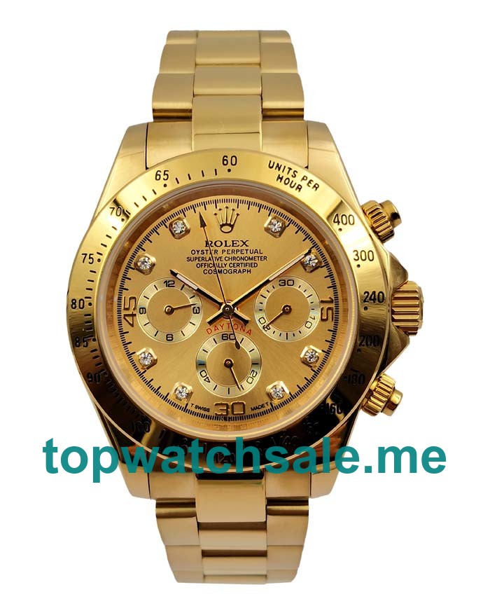 Top Quality Rolex Daytona 116528 Fake Watches With Champagne Dials For Sale