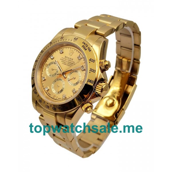 Top Quality Rolex Daytona 116528 Fake Watches With Champagne Dials For Sale