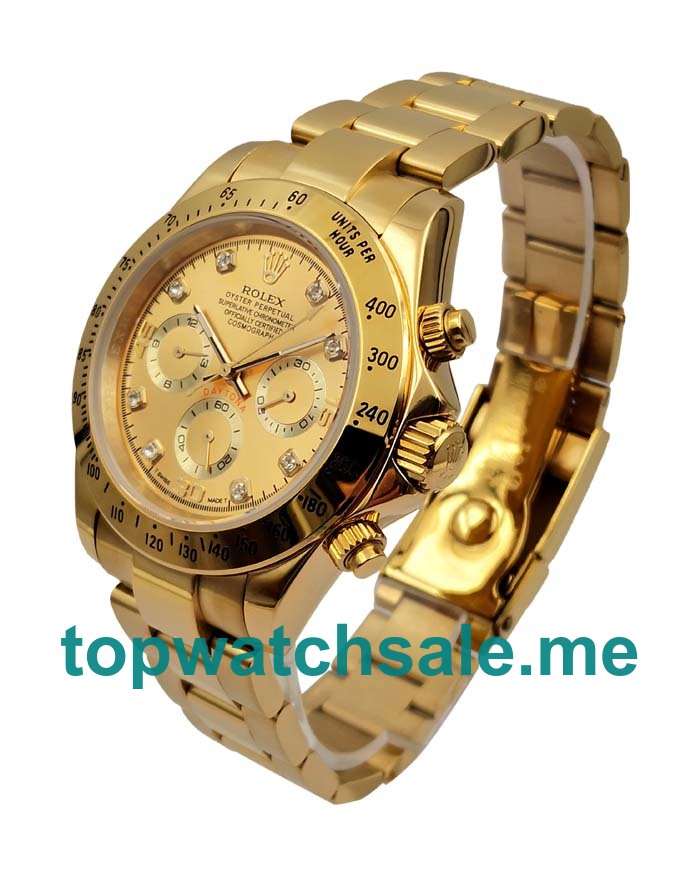 Top Quality Rolex Daytona 116528 Fake Watches With Champagne Dials For Sale