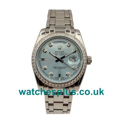 UK Luxury Rolex Day-Date 118346 Replica Watches With Blue Dials For Sale