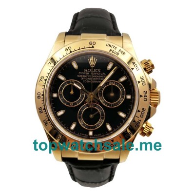 UK AAA Rolex Daytona 116508 Replica Watches With Black Dials For Men