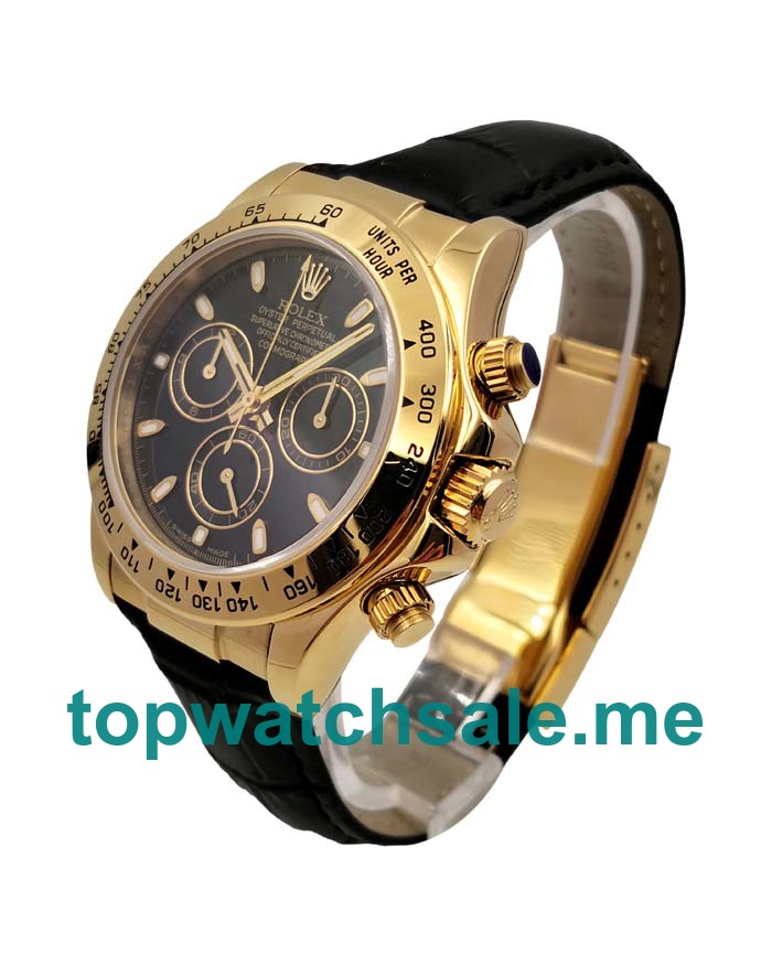 UK AAA Rolex Daytona 116508 Replica Watches With Black Dials For Men