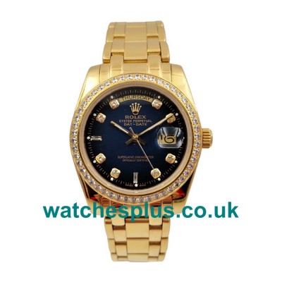 UK Perfect Rolex Day-Date 18038 Replica Watches With Blue Dials For Sale