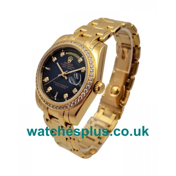 UK Perfect Rolex Day-Date 18038 Replica Watches With Blue Dials For Sale