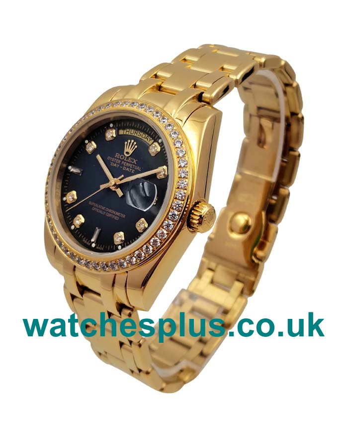 UK Perfect Rolex Day-Date 18038 Replica Watches With Blue Dials For Sale