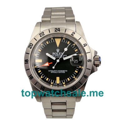 UK Perfect Rolex Explorer II 1655 Replica Black Dial Steel Case For Men