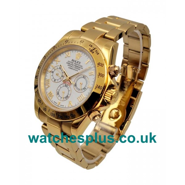 40 MM Best 1:1 Rolex Daytona 116528 Replica Watches With White Dials For Sale