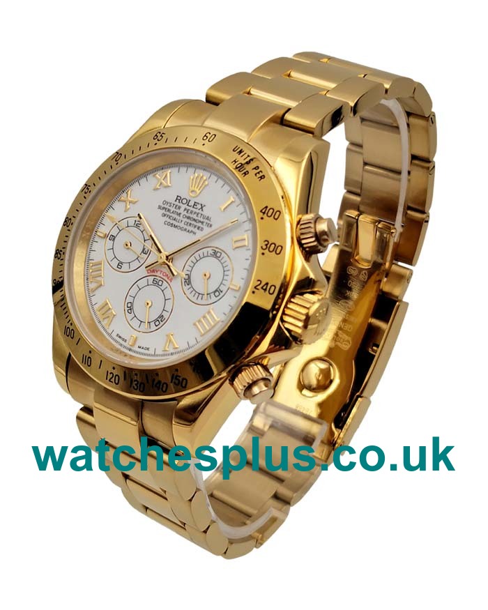 40 MM Best 1:1 Rolex Daytona 116528 Replica Watches With White Dials For Sale