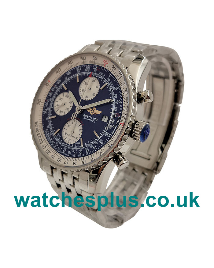 UK Luxury 1:1 Fake Breitling Navitimer A13324 With Blue Dials And Steel Cases For Men