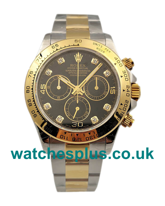 UK High Quality Replica Rolex Daytona 116503 With Black Dials Gold & Steel Bracelets For Sale