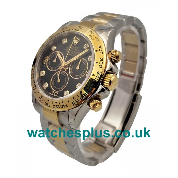 UK High Quality Replica Rolex Daytona 116503 With Black Dials Gold & Steel Bracelets For Sale