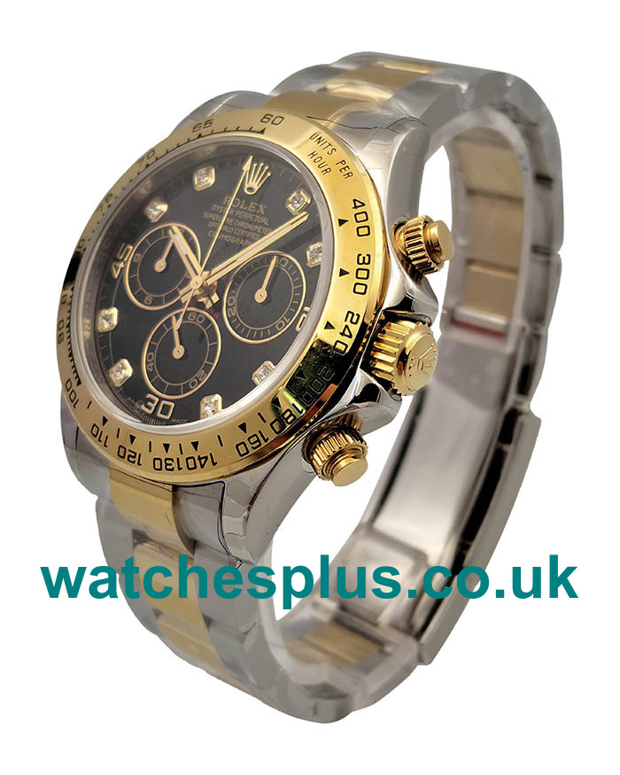 UK High Quality Replica Rolex Daytona 116503 With Black Dials Gold & Steel Bracelets For Sale