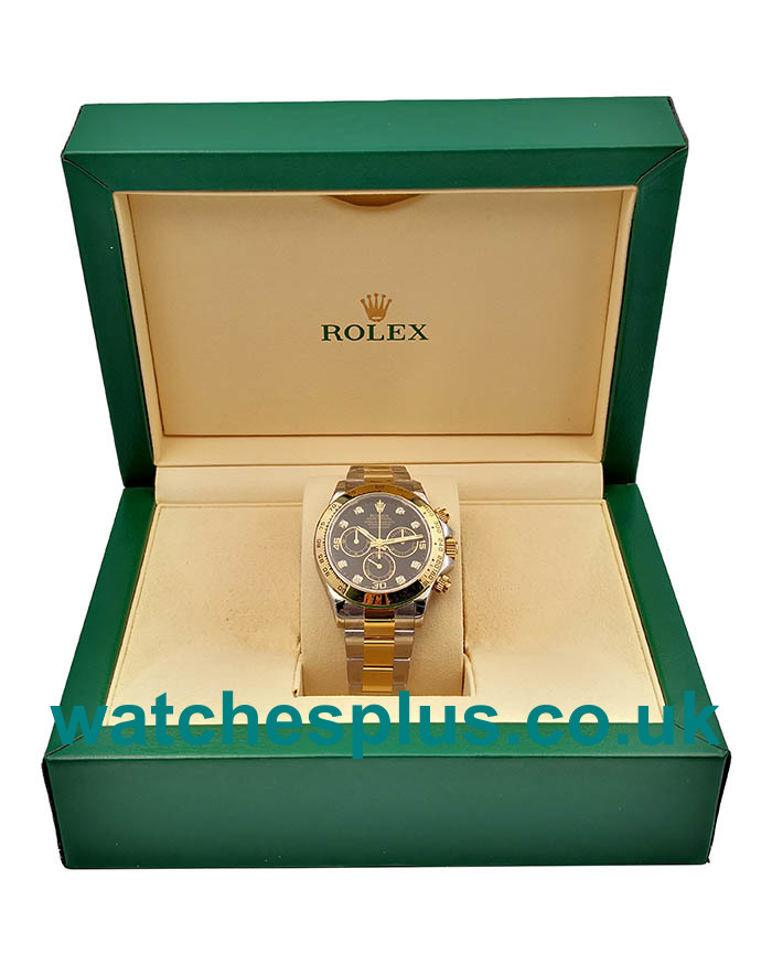 UK High Quality Replica Rolex Daytona 116503 With Black Dials Gold & Steel Bracelets For Sale