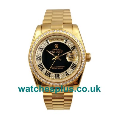 UK Best 1:1 Rolex Day-Date 118388 Replica Watches With Black Dials For Sale