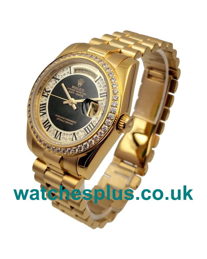 UK Best 1:1 Rolex Day-Date 118388 Replica Watches With Black Dials For Sale