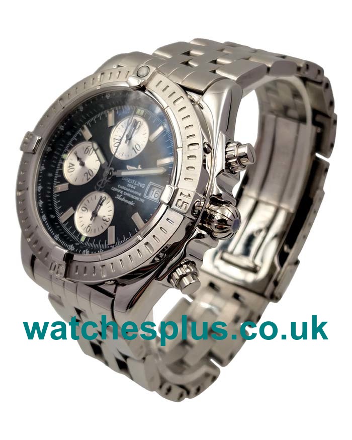 UK Swiss Made Breitling Chronomat A13352 Replica Watches With Black Dials For Sale