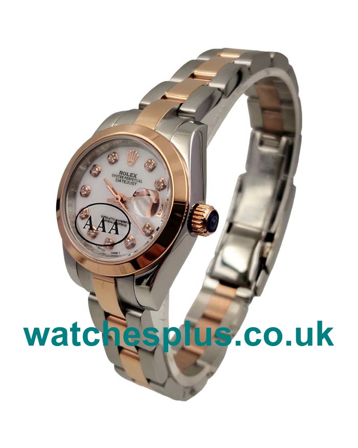 UK Swiss Made Rolex Lady-Datejust 179171 Replica Watches With Mother-Of-Pearl Dials For Women