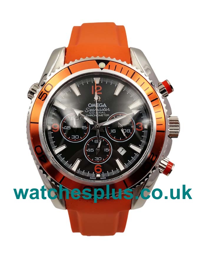 UK Perfect Omega Seamaster Planet Ocean Chrono 2918.50.82 Replica Watches With Black Dials For Men