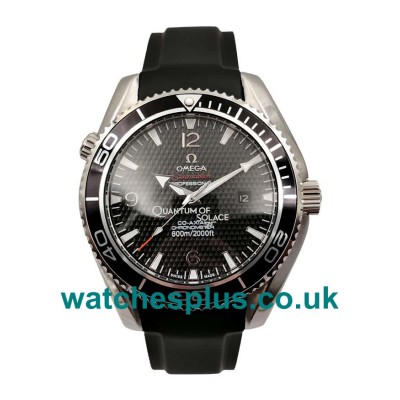 UK High Quality Omega Seamaster Planet Ocean 222.30.46.20.01.001 Fake Watches With Black Dials For Men