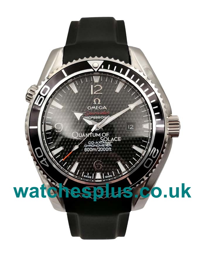 UK High Quality Omega Seamaster Planet Ocean 222.30.46.20.01.001 Fake Watches With Black Dials For Men