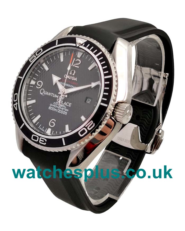 UK High Quality Omega Seamaster Planet Ocean 222.30.46.20.01.001 Fake Watches With Black Dials For Men