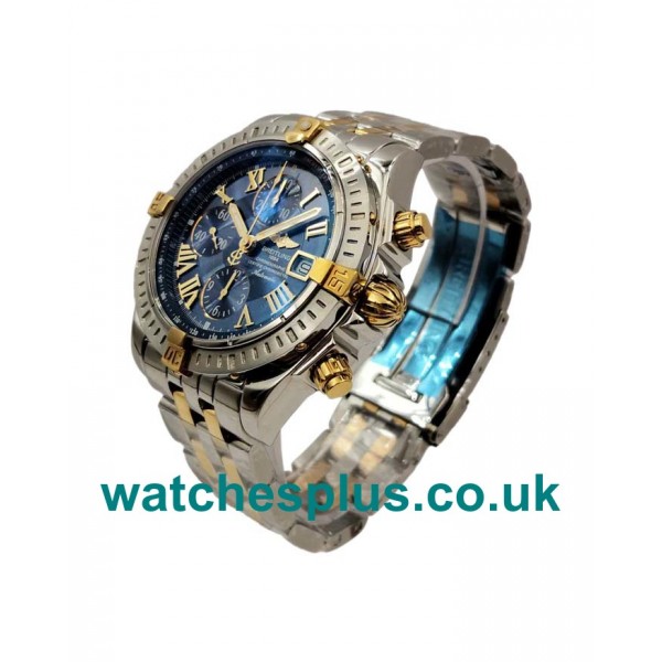 UK Swiss Made Breitling Chronomat Evolution B13356 Replica Watches With Blue Dials For Men