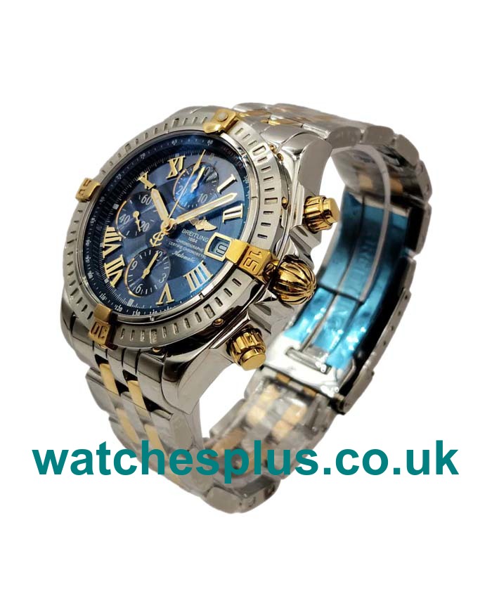 UK Swiss Made Breitling Chronomat Evolution B13356 Replica Watches With Blue Dials For Men