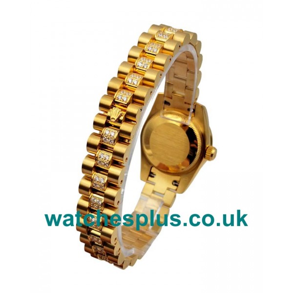 UK Best Quality Replica Rolex Lady-Datejust 179158 With Diamonds Dials And Gold Cases For Ladies