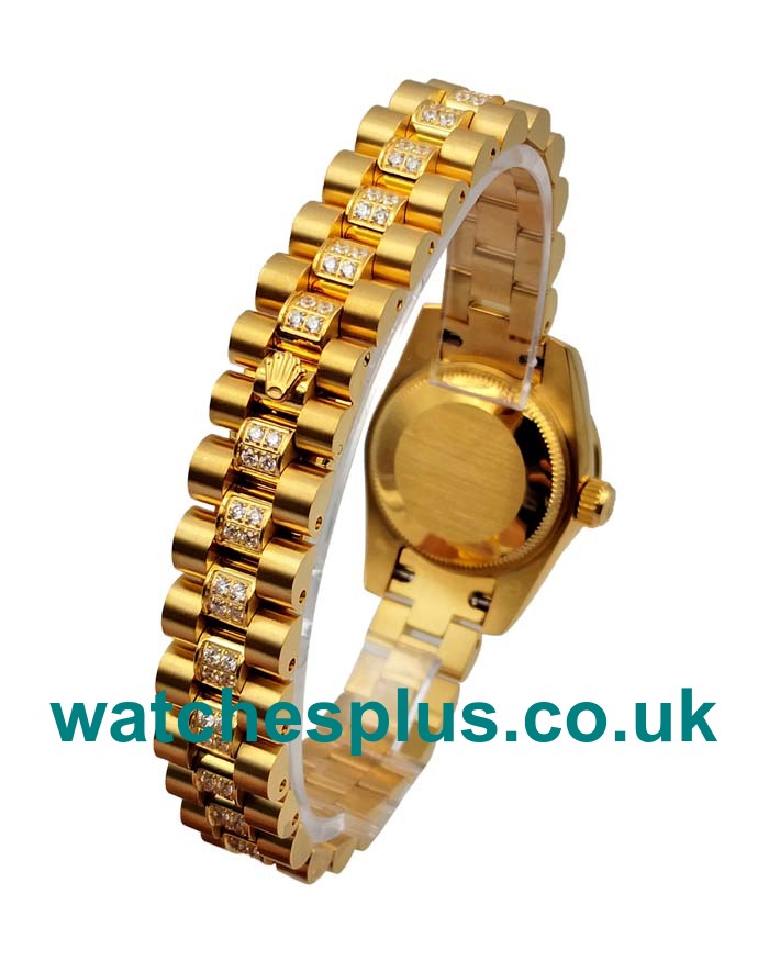 UK Best Quality Replica Rolex Lady-Datejust 179158 With Diamonds Dials And Gold Cases For Ladies