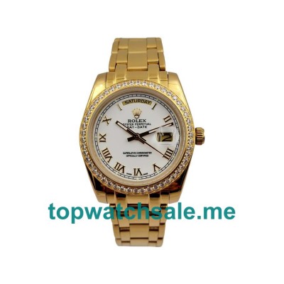 UK Best 1:1 Rolex Day-Date 118348 Replica Watches With White Dials For Sale