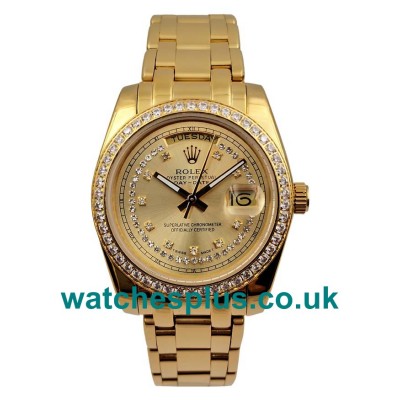 UK Best Quality Replica Rolex Day-Date 118348 With Champagne Dials And Gold Cases Online