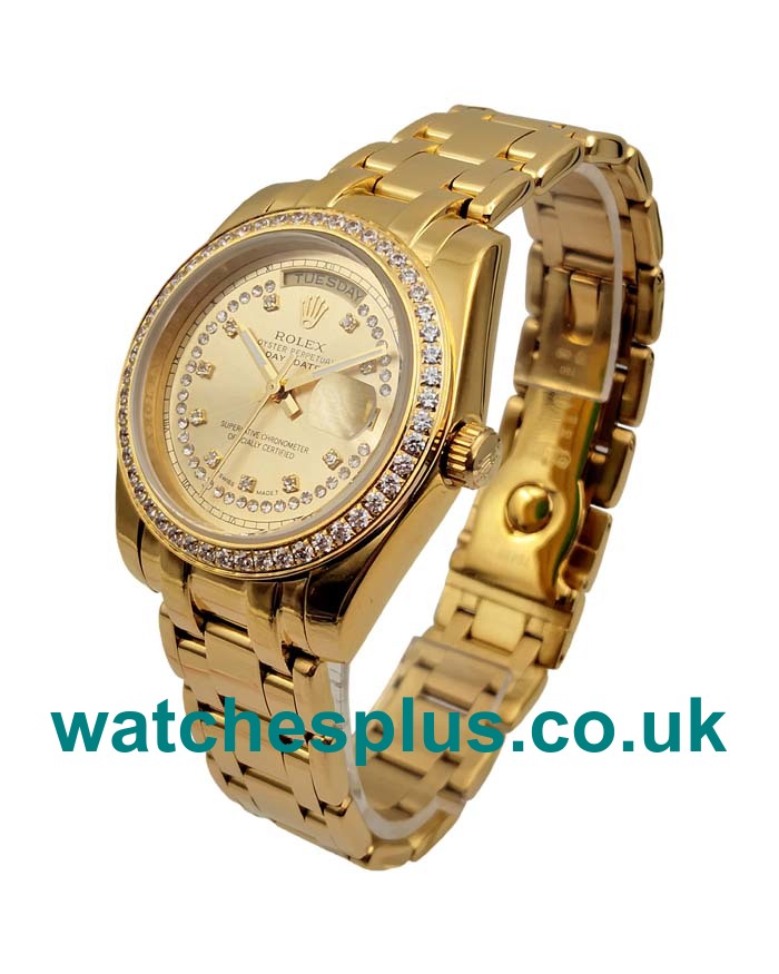 UK Best Quality Replica Rolex Day-Date 118348 With Champagne Dials And Gold Cases Online