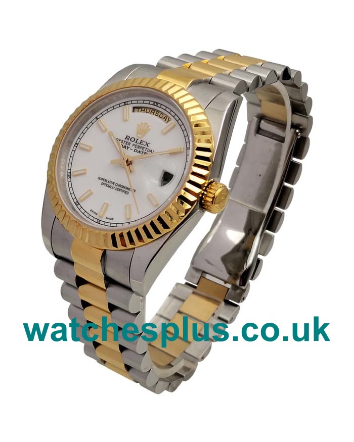 UK Best 1:1 Rolex Day-Date 118238 Replica Watches With White Dials Online