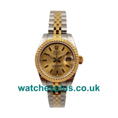 UK High Quality Rolex Lady-Datejust 76193 Replica Watches With Champagne Dials For Women