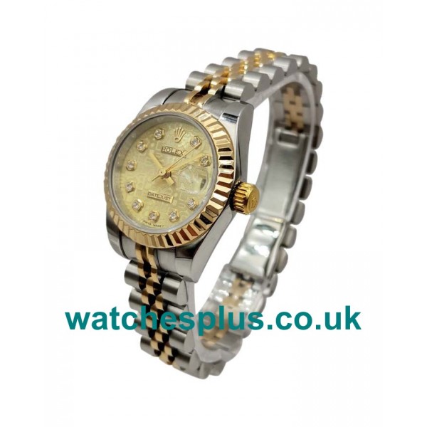 UK Swiss Made Rolex Lady-Datejust 179173 Replica Watches With Blue Dials Online