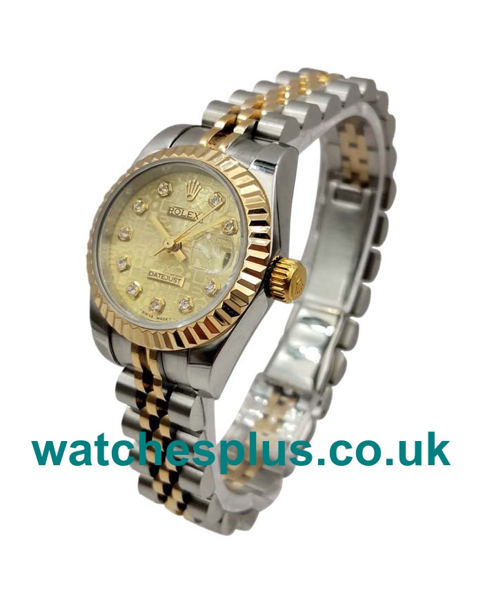 UK Swiss Made Rolex Lady-Datejust 179173 Replica Watches With Blue Dials Online