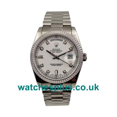 UK Best 1:1 Rolex Day-Date 118239 Replica Watches With White Dials For Sale