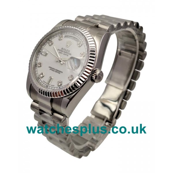 UK Best 1:1 Rolex Day-Date 118239 Replica Watches With White Dials For Sale