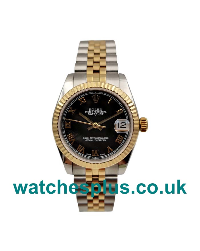 UK High End Rolex Datejust 178273 Replica Watches With Black Dials For Sale