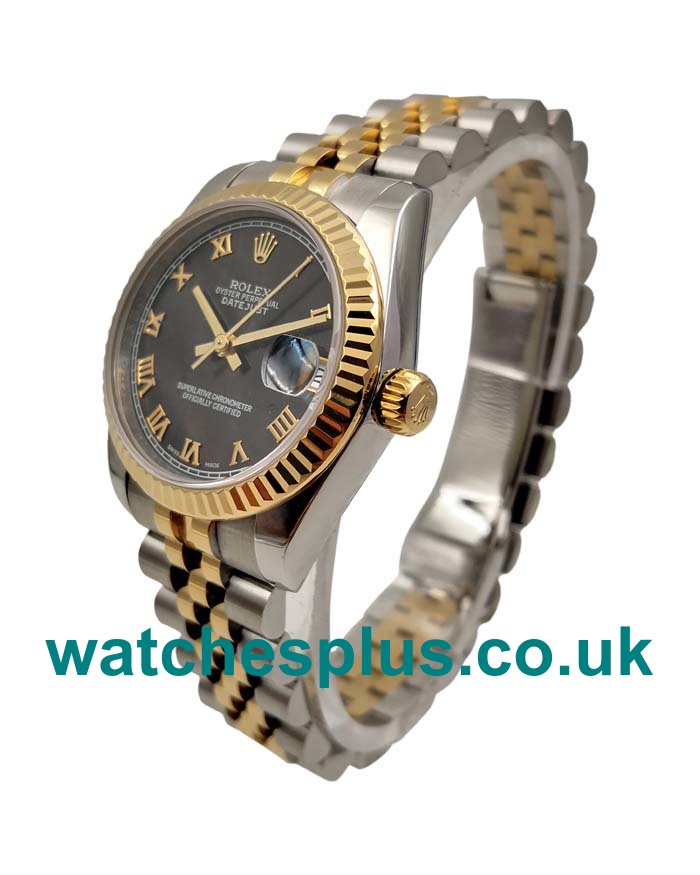 UK High End Rolex Datejust 178273 Replica Watches With Black Dials For Sale