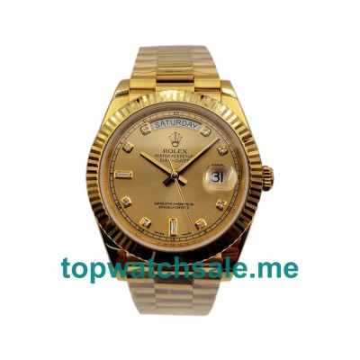 UK Top Quality Replica Rolex Day-Date II 218238 41MM KW Yellow Gold Champagne Dial Swiss 3255