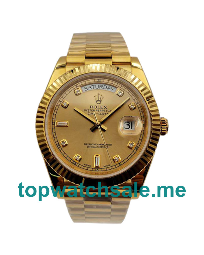 UK Top Quality Replica Rolex Day-Date II 218238 41MM KW Yellow Gold Champagne Dial Swiss 3255