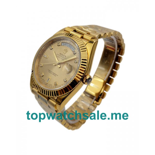 UK Top Quality Replica Rolex Day-Date II 218238 41MM KW Yellow Gold Champagne Dial Swiss 3255