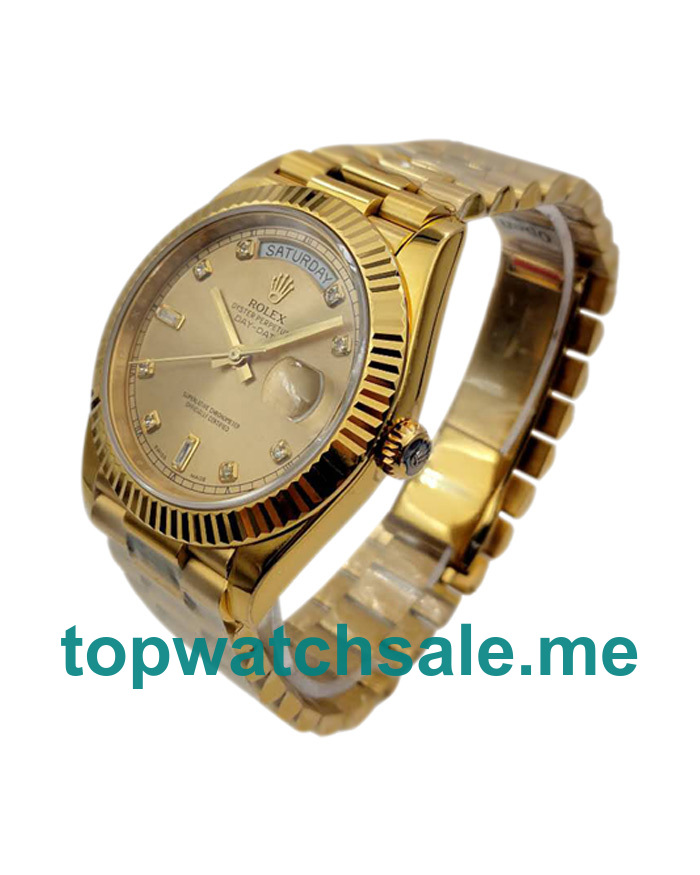 UK Top Quality Replica Rolex Day-Date II 218238 41MM KW Yellow Gold Champagne Dial Swiss 3255